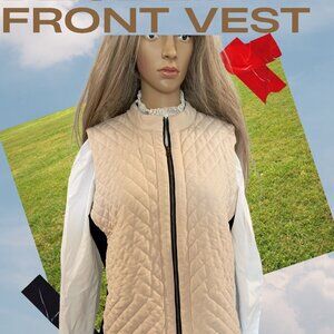 APPLESEED QUILTED BEIGE ZIP FRONT VEST